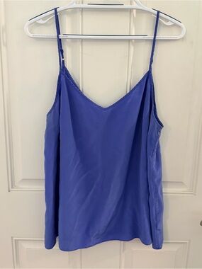 Lilly Pulitzer Tank Top XL | Blue Silk Adjustable Strap